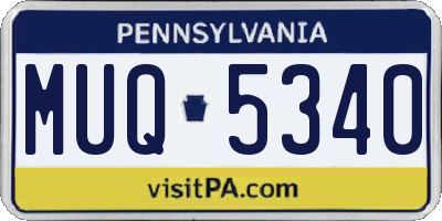 PA license plate MUQ5340