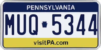 PA license plate MUQ5344