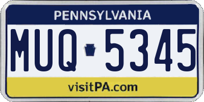 PA license plate MUQ5345