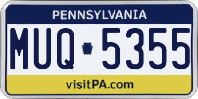 PA license plate MUQ5355
