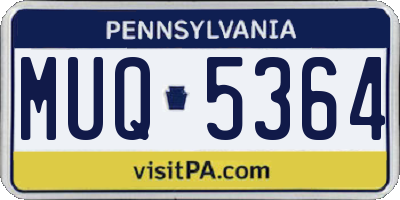 PA license plate MUQ5364