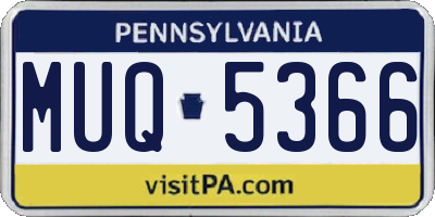 PA license plate MUQ5366