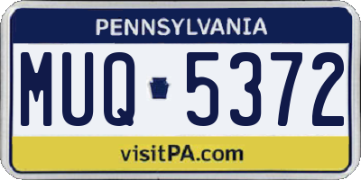 PA license plate MUQ5372