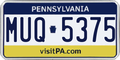 PA license plate MUQ5375