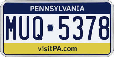 PA license plate MUQ5378