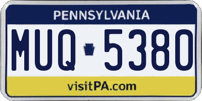 PA license plate MUQ5380