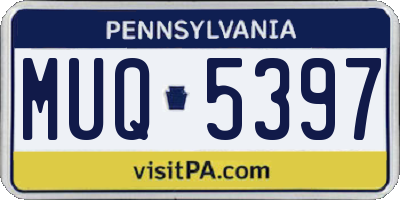 PA license plate MUQ5397