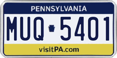 PA license plate MUQ5401