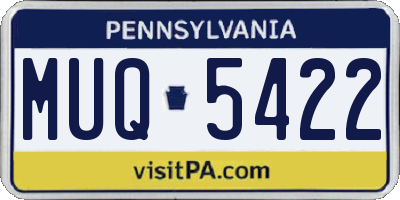 PA license plate MUQ5422