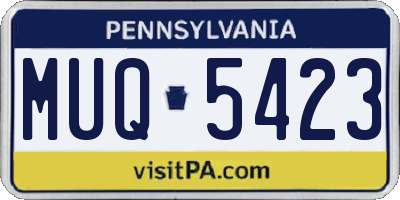 PA license plate MUQ5423