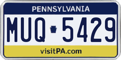 PA license plate MUQ5429
