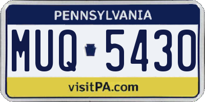 PA license plate MUQ5430