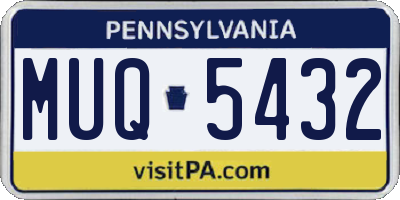 PA license plate MUQ5432