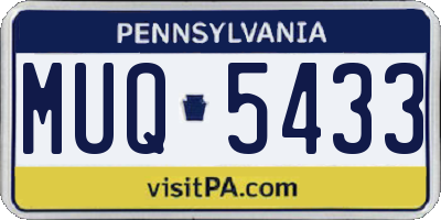 PA license plate MUQ5433