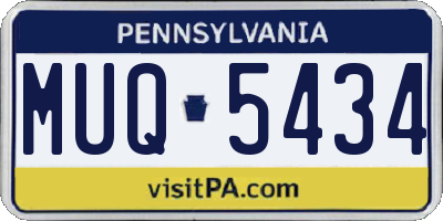 PA license plate MUQ5434