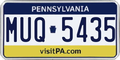 PA license plate MUQ5435