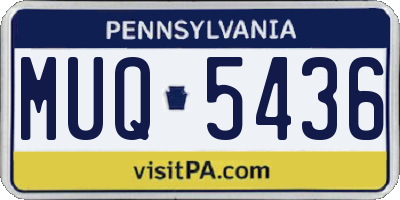 PA license plate MUQ5436