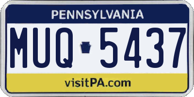 PA license plate MUQ5437