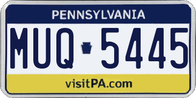 PA license plate MUQ5445