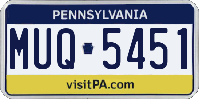 PA license plate MUQ5451