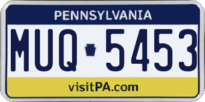 PA license plate MUQ5453