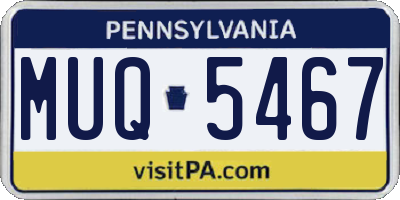 PA license plate MUQ5467