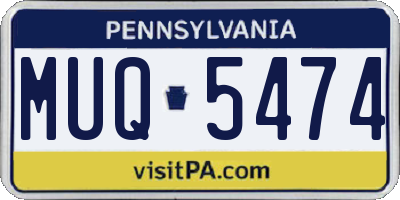 PA license plate MUQ5474