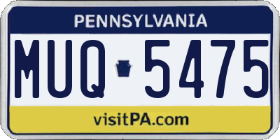 PA license plate MUQ5475