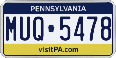 PA license plate MUQ5478