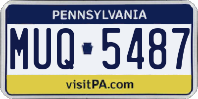 PA license plate MUQ5487