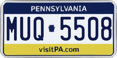 PA license plate MUQ5508
