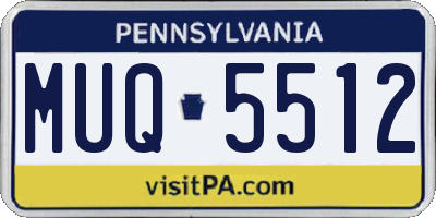 PA license plate MUQ5512
