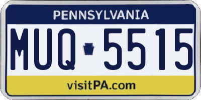 PA license plate MUQ5515