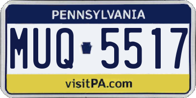 PA license plate MUQ5517