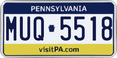 PA license plate MUQ5518