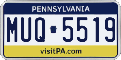PA license plate MUQ5519