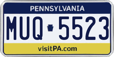 PA license plate MUQ5523