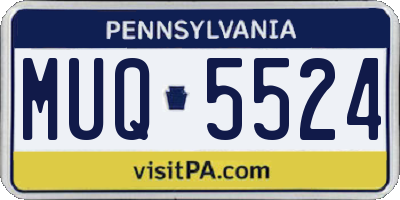 PA license plate MUQ5524