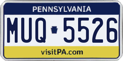 PA license plate MUQ5526