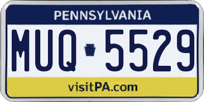 PA license plate MUQ5529