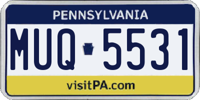 PA license plate MUQ5531