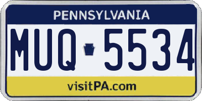 PA license plate MUQ5534