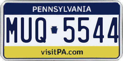 PA license plate MUQ5544