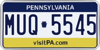 PA license plate MUQ5545