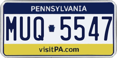 PA license plate MUQ5547