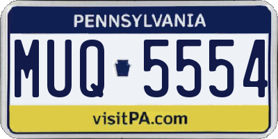 PA license plate MUQ5554