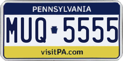 PA license plate MUQ5555
