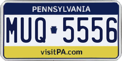 PA license plate MUQ5556