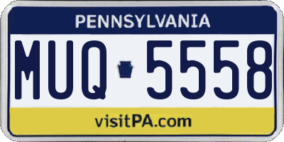 PA license plate MUQ5558