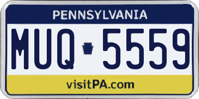 PA license plate MUQ5559